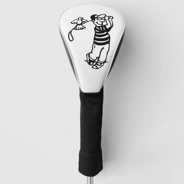 Ein Golfer in b-w Golf Headcover (Vorderseite)