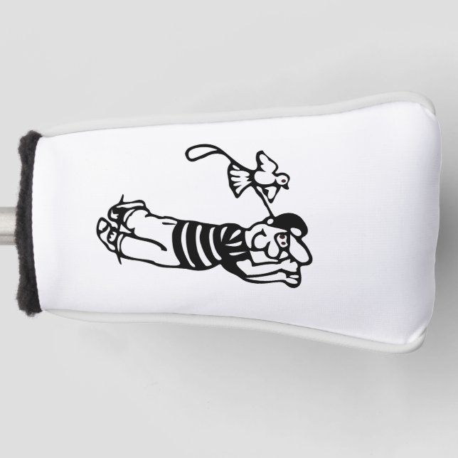 Ein Golfer in b-w Golf Headcover (Vorderseite)