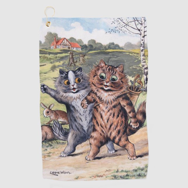 Ein Golfspiel, Louis Wain Golfhandtuch (Vorderseite)