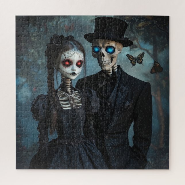 Ein gotisches Paar mit leuchtenden Augen Puzzle (Vertikal)