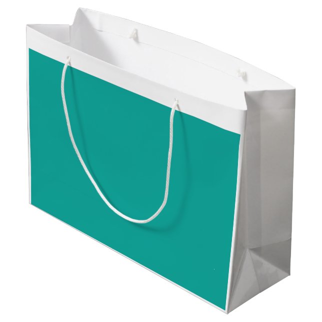 Ein Gradientenhintergrund, der Blau in Grün mischt Große Geschenktüte (Rückseite Schrägansicht)