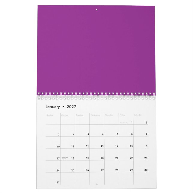 Ein Gradientenhintergrund, der Rosa- und Kalender (Jan 2027)