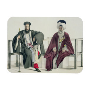 Ein griechischer Priester und ein Türke, graviert Magnet