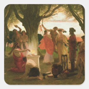 Ein griechisches Festival Quadratischer Aufkleber