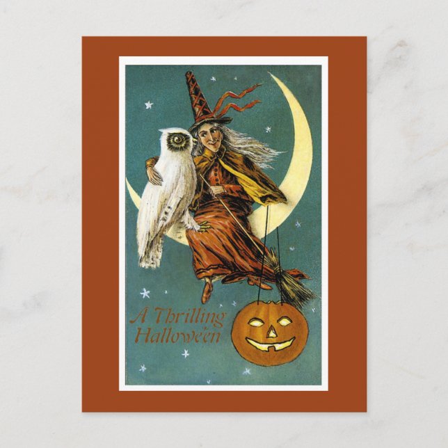 Ein grillendes Halloween Postkarte (Vorderseite)