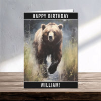 Ein Grizzlybär, der seinen Geburtstagsnamen glückl