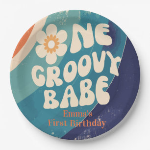 EIN Groovy Babe 1. Geburtstag Groovy Eins Pappteller