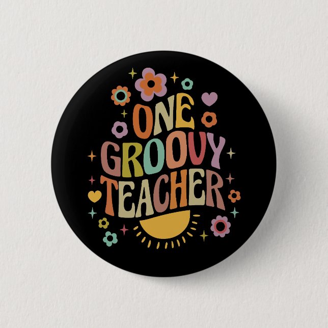 Ein groovy Lehrer Button (Vorderseite)