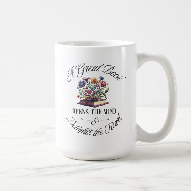 Ein großartiges Buch erfreut floral  Kaffeetasse (Rechts)