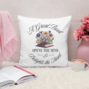 Ein großartiges Buch erfreut floral Kissen