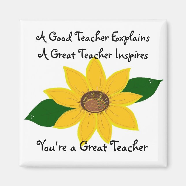 Ein großartiges Lehrer-Sonnenblumendesign Magnet (Vorne)