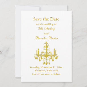 Ein großer Ballsaal Save the Date (gelb)