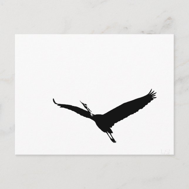 Ein großer Heron, der fliegt Postkarte (Vorderseite)