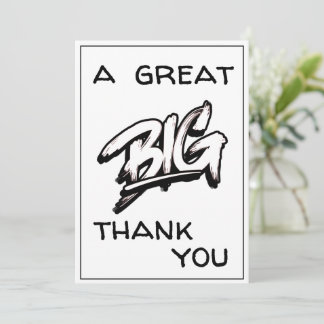 Ein großes Dankeschön an die schwarzen Typografen Dankeskarte