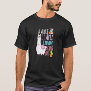Ein großes Llama-Lernen-in-Gang-Book-Lese-Schule T-Shirt