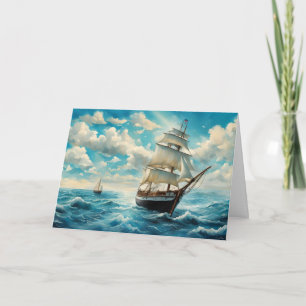 Ein großes Schiff und das Wetter am Geburtstag Karte