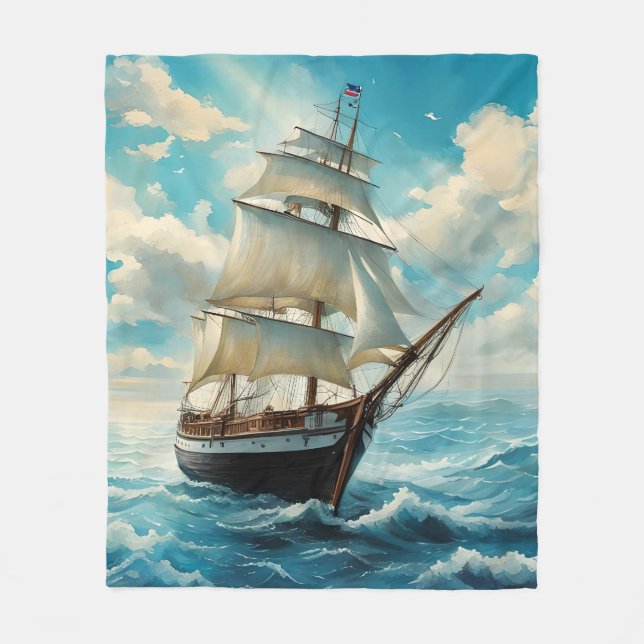 Ein großes Schiff und Wetter Fleecedecke (Vorderseite)