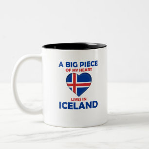 Ein großes Stück meiner Herz-Leben in Island - Zweifarbige Tasse