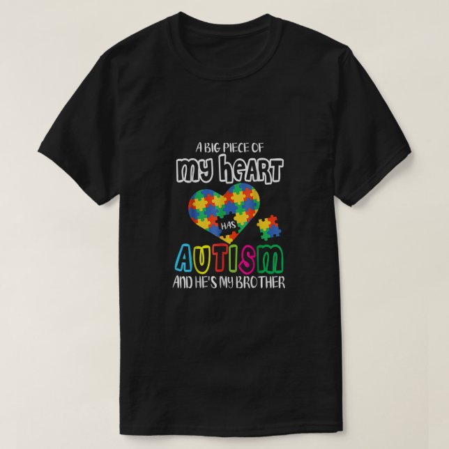 Ein großes Stück meines Herzens hat Autismus und e T-Shirt (Design vorne)