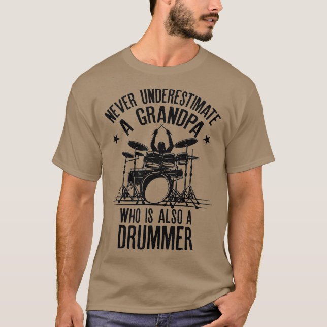 Ein Großvater, der auch ein trommlerisches Funny Z T-Shirt (Vorderseite)