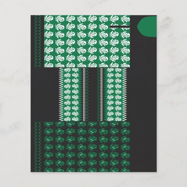 ein grün-schwarzes Muster mit einem Baum in der Mi Flyer (Vorne)