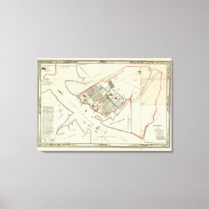 Ein Grundstücksplan des Hampton-Normalen Leinwanddruck