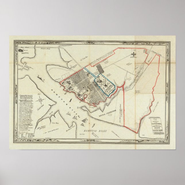 Ein Grundstücksplan des Hampton-Normalen Poster (Vorne)