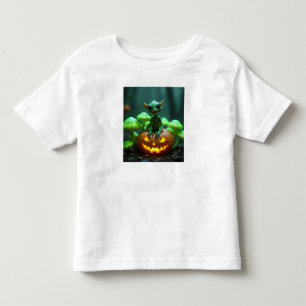 Ein grüner Kürbis und eine halbe Alien Kleinkind T-shirt