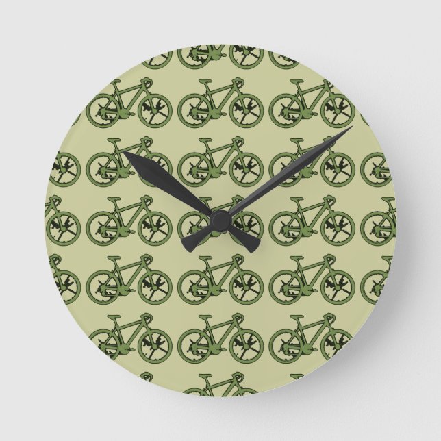 ein grünes Fahrrad Runde Wanduhr (Vorderseite)