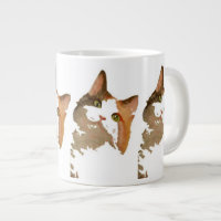 Ein grünes Mit Augen Calico Katze Kunstportrait