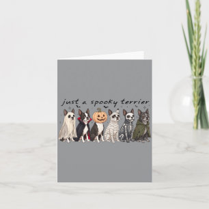 Ein gruseliger Boston Terrier Lustiger Geist Hallo Karte