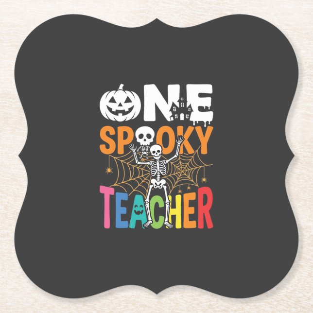 Ein gruseliger Halloween-Lehrer-Design_1 Untersetzer (Vorderseite)
