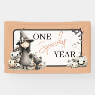 Ein gruseliger Jahr Hexen Halloween Geburtstagsban Banner