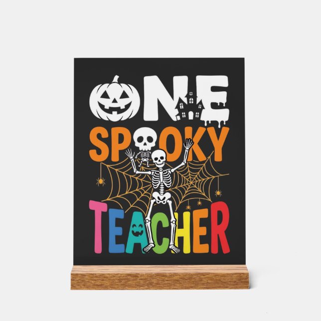Ein gruseliger Lehrer Halloween-Design_1 Acrylschild (Vorderseite)