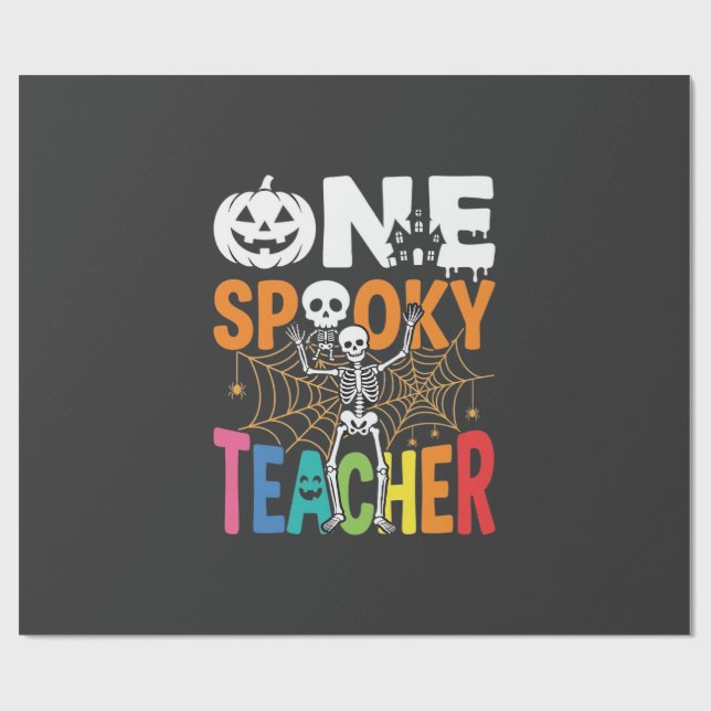 Ein gruseliger Lehrer Halloween-Design_1 Geschenkpapier (Flach)