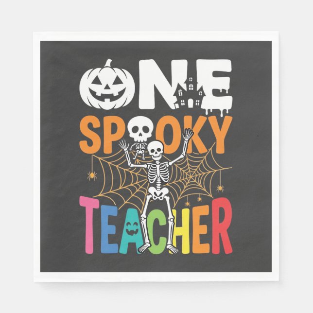 Ein gruseliger Lehrer Halloween-Design_1 Serviette (Vorderseite)
