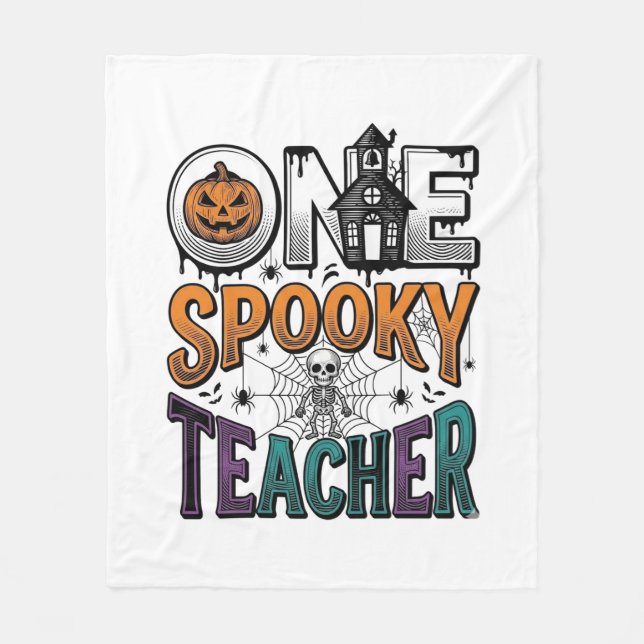 Ein gruseliger Lehrer Halloween Vektor Design_1 Fleecedecke (Vorderseite)