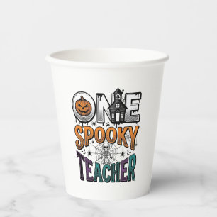 Ein gruseliger Lehrer Halloween-Vektordesign_1 Pappbecher