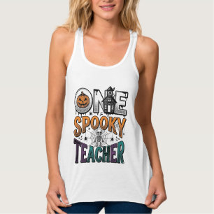 Ein gruseliger Lehrer Halloween-Vektordesign_1 Tank Top