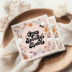 Ein gruseliger Schatz, groovy Halloween 1. Geburts Serviette