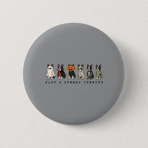 Ein gruseliger Terrier Boston Terrier Halloween Hu Button