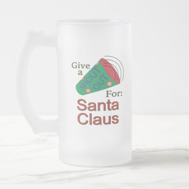 Ein Gruß an den Weihnachtsmann Mattglas Bierglas (Links)