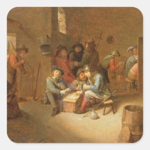 Ein guardroom-Innenraum mit Soldat-Spielkarten ( Quadratischer Aufkleber