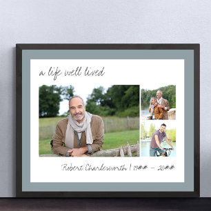 Ein gut gelebtes Leben Casual-Schrift 3 Foto-Traue Poster