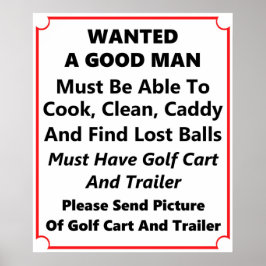 Ein guter Mann gewollt - Golfplakat Poster