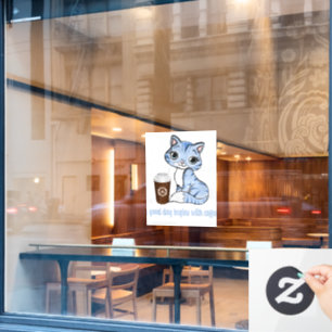Ein guter Tag beginnt mit Kaffee Geschenk für Ka Fensteraufkleber