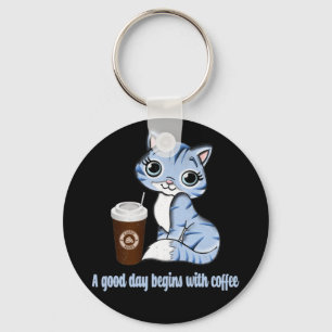 Ein guter Tag beginnt mit Kaffee   Geschenk für Ka Schlüsselanhänger