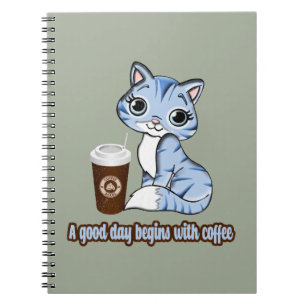 Ein guter Tag beginnt mit Kaffee Katzen und Kaff Notizblock