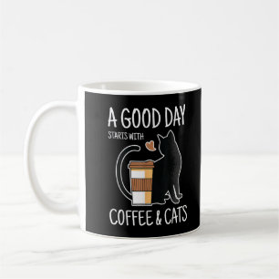 Ein guter Tag beginnt mit Kaffee und Katzen Lustig Kaffeetasse