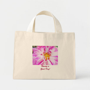 Ein guter Tag! Totbeutel Geschenke Pink Dahlias Mini Stoffbeutel